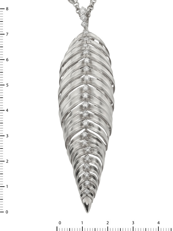 Колье из белого золота 585 пробы c бриллиантами