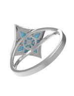 Кольцо из белого золота c бирюзой