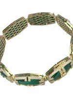 Браслет из лимонного золота c бриллиантами, рубином и малахитом