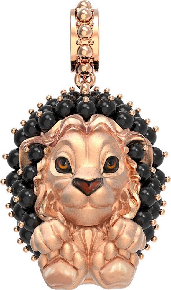 Подвеска из золота c эмалью и ониксом