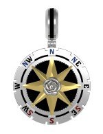 Подвеска из белого золота c эмалью и ониксом