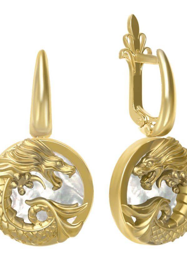 Серьги из лимонного золота 585 пробы