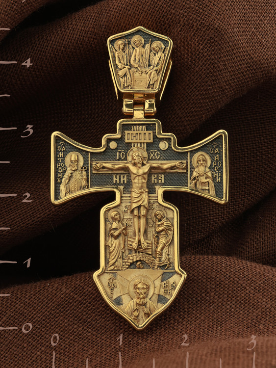 Крест из лимонного золота 585 пробы