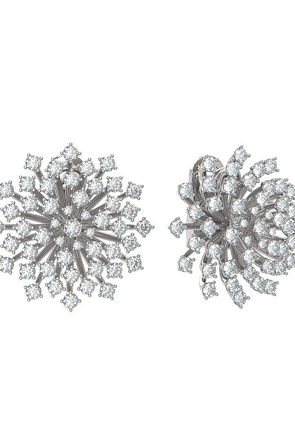 Серьги из белого золота c бриллиантами