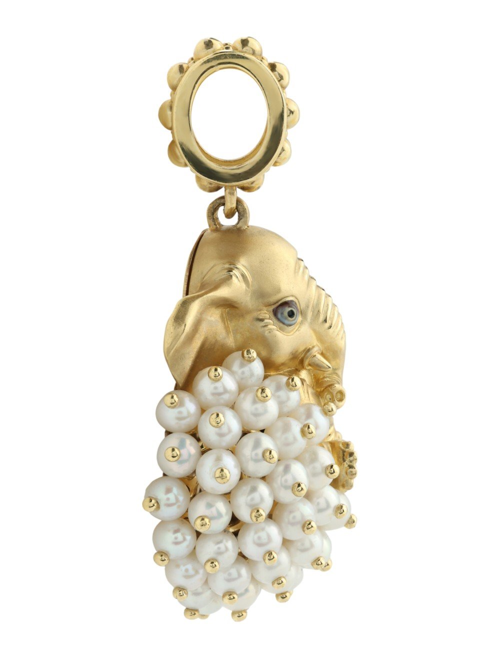 Подвеска из лимонного золота c эмалью и жемчугом