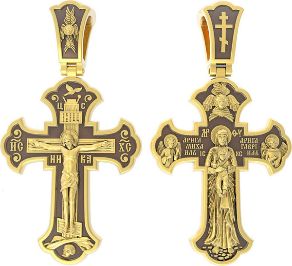 Крест из лимонного золота 585 пробы