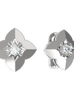 Серьги из белого золота c бриллиантами