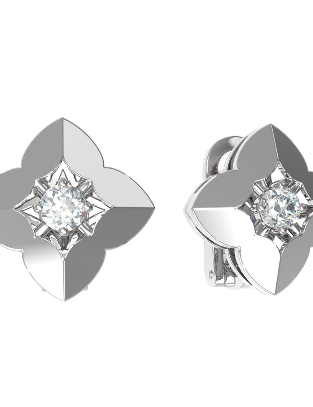 Серьги из белого золота c бриллиантами