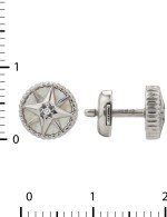 Серьги из белого золота c бриллиантами, ониксом и перламутром