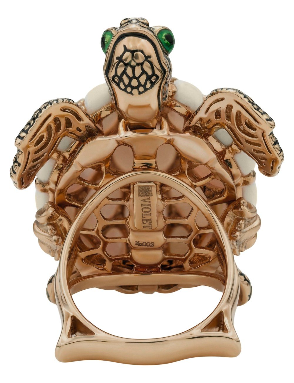 Кольцо из золота c эмалью и бивнем мамонта