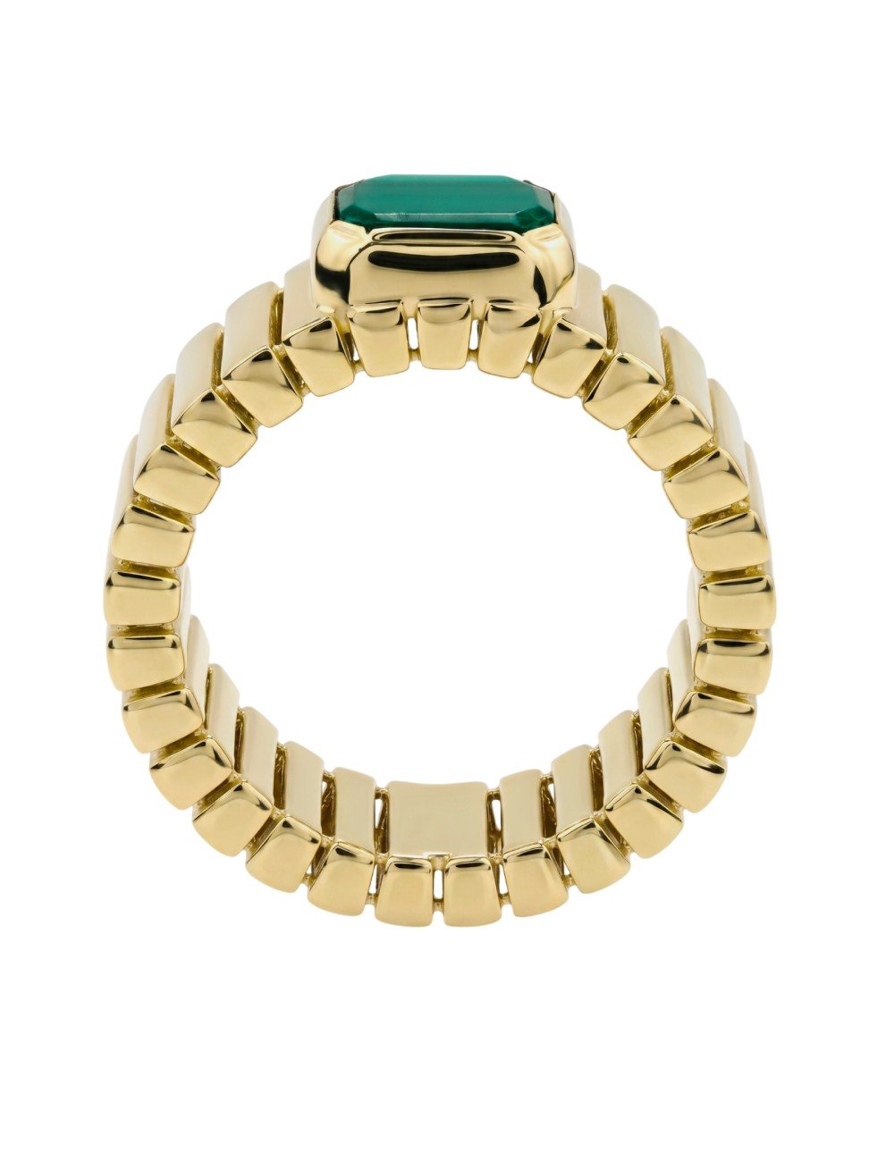 Кольцо из лимонного золота c малахитом