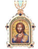 Образок из золота c эмалью и иконописью