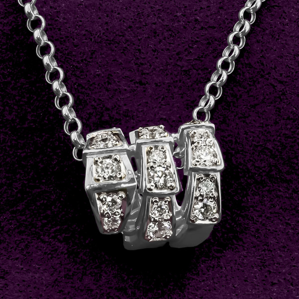 Подвеска из белого золота 585 пробы c бриллиантами