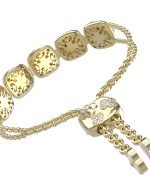 Браслет из лимонного золота c бриллиантами и перламутром