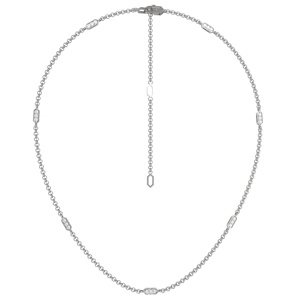 Колье из белого золота 585 пробы c бриллиантами