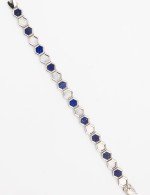 Браслет из белого золота c лазуритом и перламутром