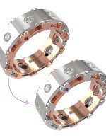 Кольцо из золота c бриллиантами и рубином