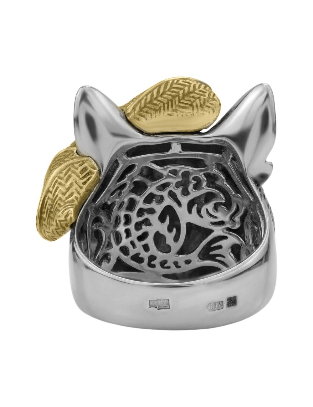 Кольцо из белого золота c эмалью