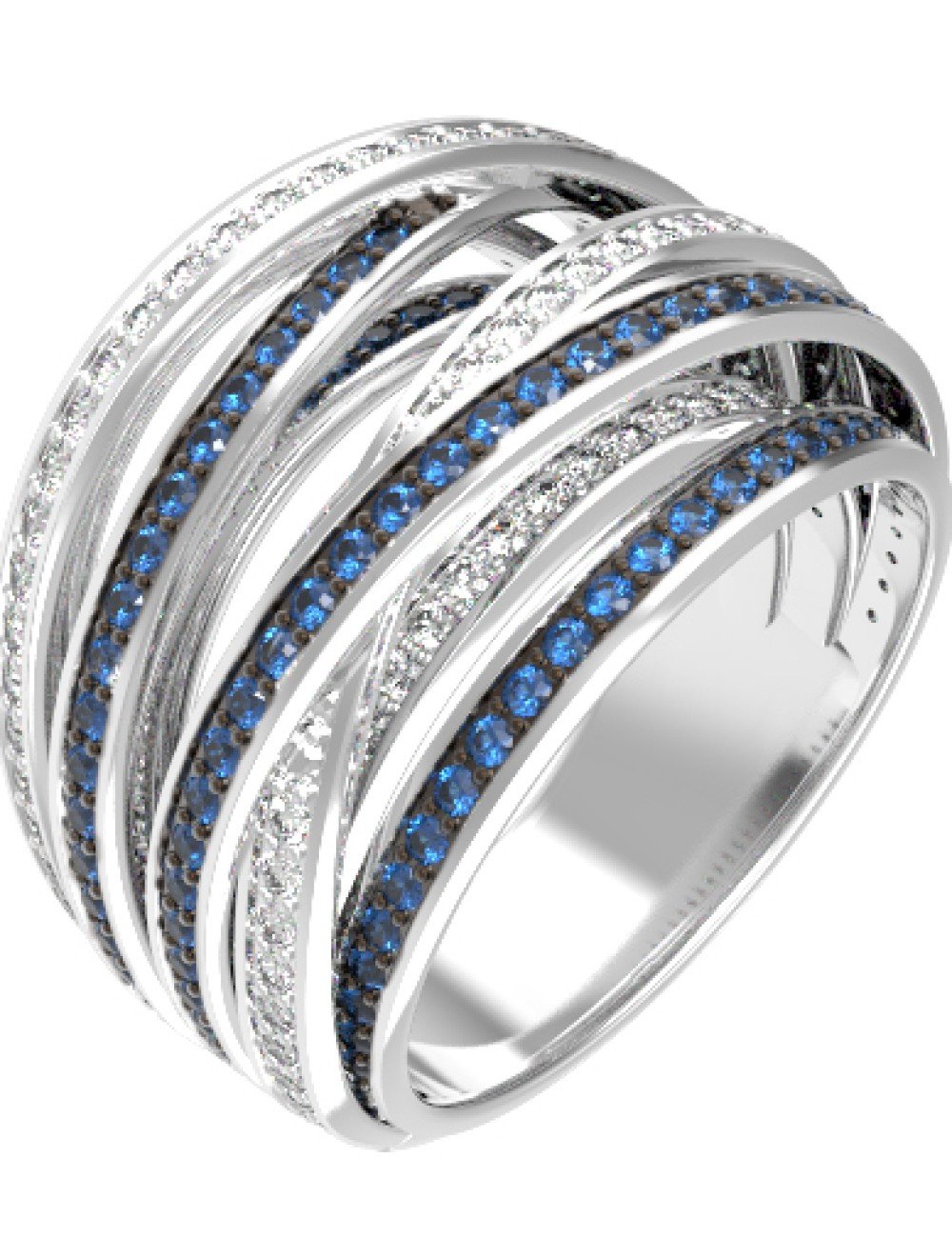 Кольцо из белого золота c фианитом