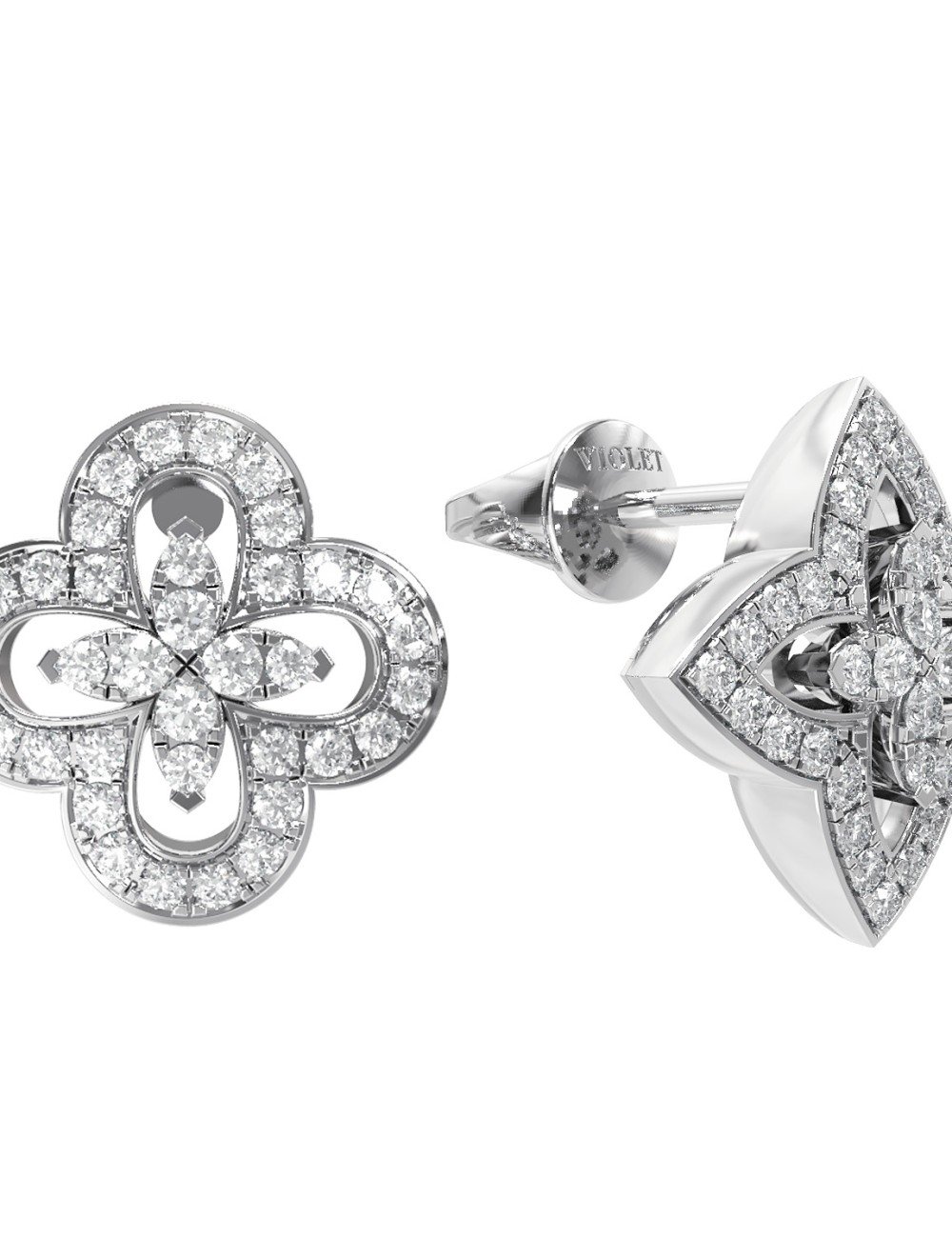 Серьги из белого золота c бриллиантами