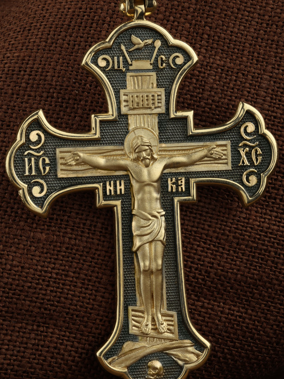 Крест из лимонного золота 585 пробы