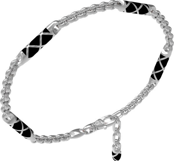 Браслет из белого золота c эмалью