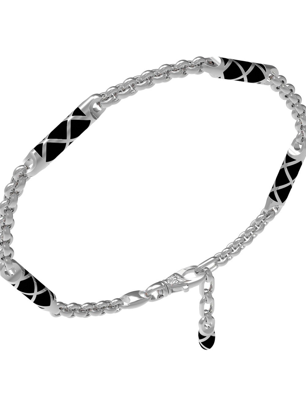 Браслет из белого золота c эмалью