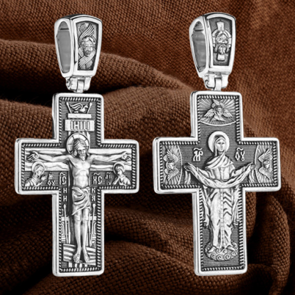 Крест из белого золота 585 пробы