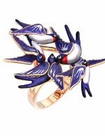 Кольцо из золота c эмалью