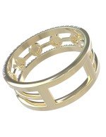 Кольцо из лимонного золота c бриллиантами