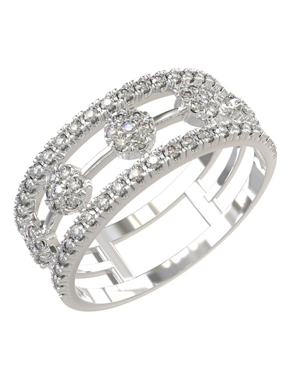 Кольцо из белого золота c бриллиантами