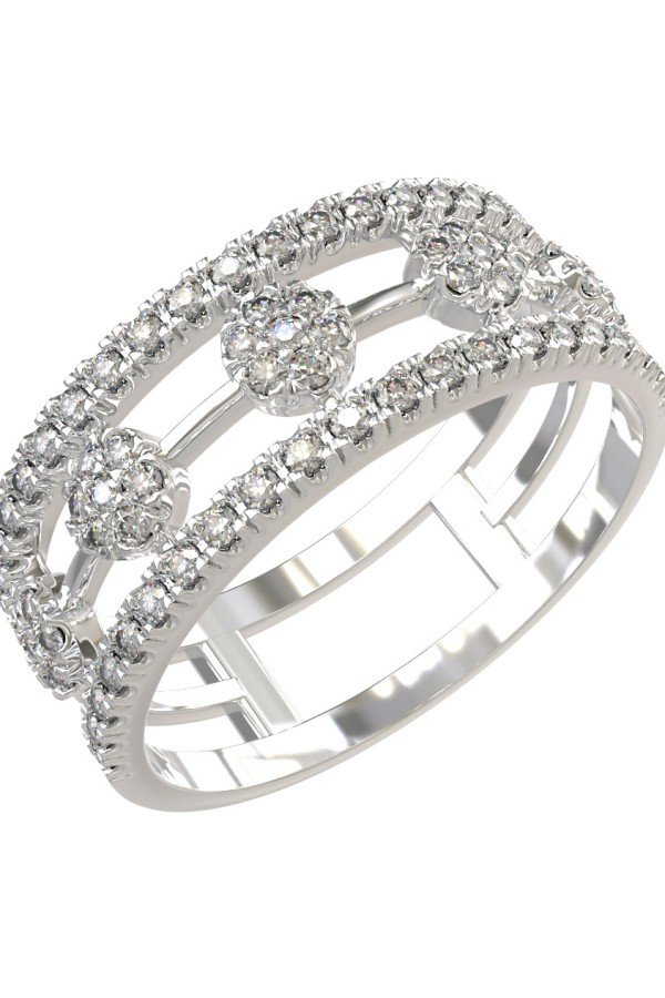 Кольцо из белого золота c бриллиантами