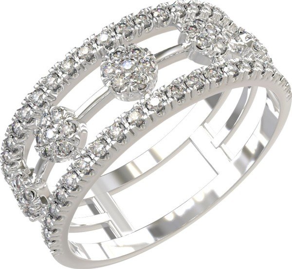 Кольцо из белого золота c бриллиантами