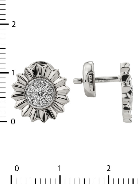 Серьги из белого золота 585 пробы c бриллиантами