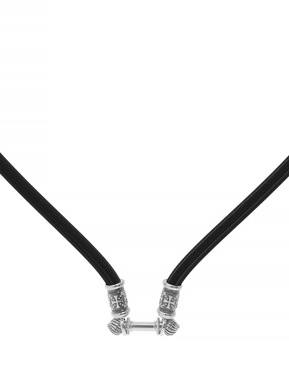 Шнурок шёлковый из белого золота c шёлковым шнурком