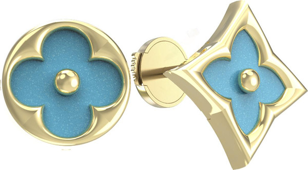 Серьги из лимонного золота 585 пробы c бирюзой