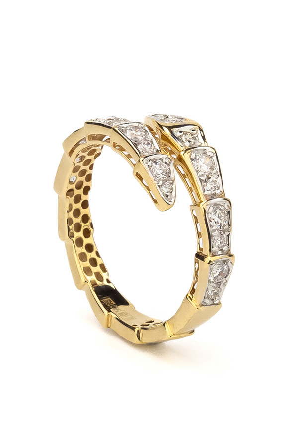 Кольцо из лимонного золота 585 пробы c бриллиантами