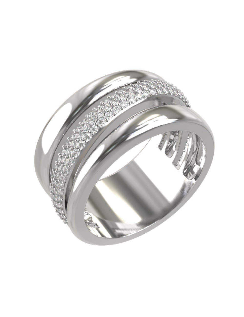 Кольцо из белого золота c бриллиантами