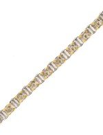 Браслет из серебра и золота c рубином