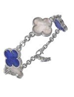 Браслет из белого золота c лазуритом и перламутром