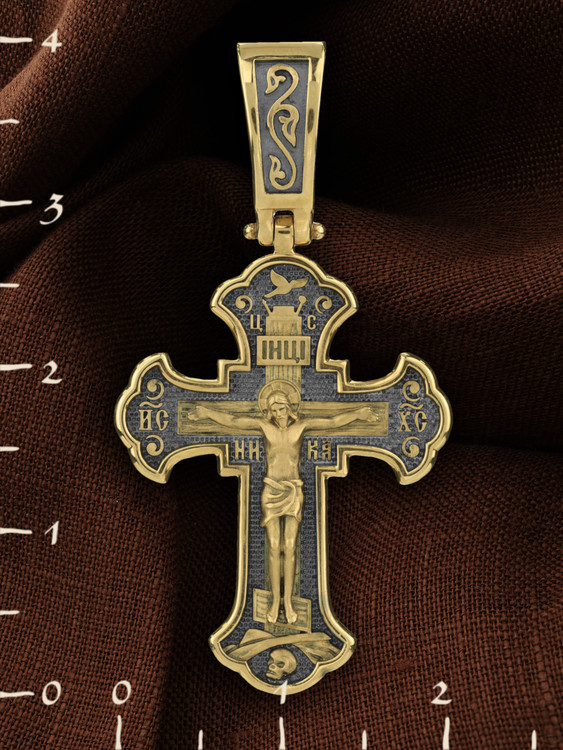 Крест из лимонного золота 585 пробы