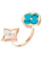 Кольцо из золота c бирюзой и перламутром