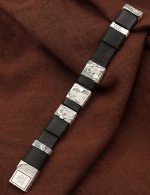 Браслет из серебра 925 пробы c кожаным шнурком