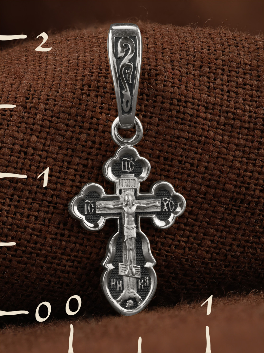 Крест из белого золота 585 пробы