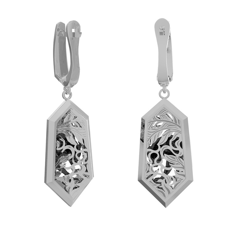 Серьги из белого золота 585 пробы