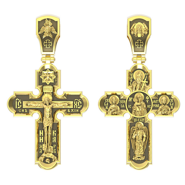 Крест из лимонного золота 585 пробы