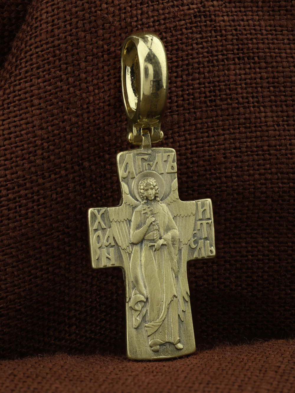 Крест из зелёного золота 585 пробы