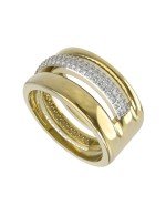 Кольцо из лимонного золота c бриллиантами