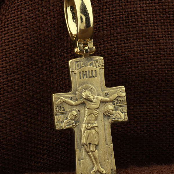 Крест из лимонного золота 585 пробы