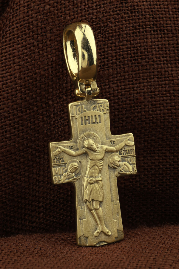 Крест из лимонного золота 585 пробы